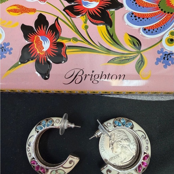 Brighton Silver Earrings with Multicolor Accents - Picture 2 of 3